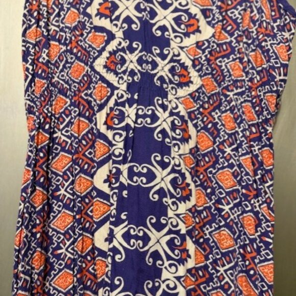 Vintage forever 21 Boho V-neck  Geographic Tribal print Maxi Dress - Picture 9 of 16